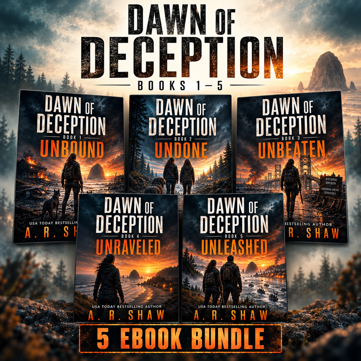 Dawn of Deception Books 1–5 ebook bundle by A. R. Shaw: Unbound, Undone, Unbeaten, Unraveled and Unleashed