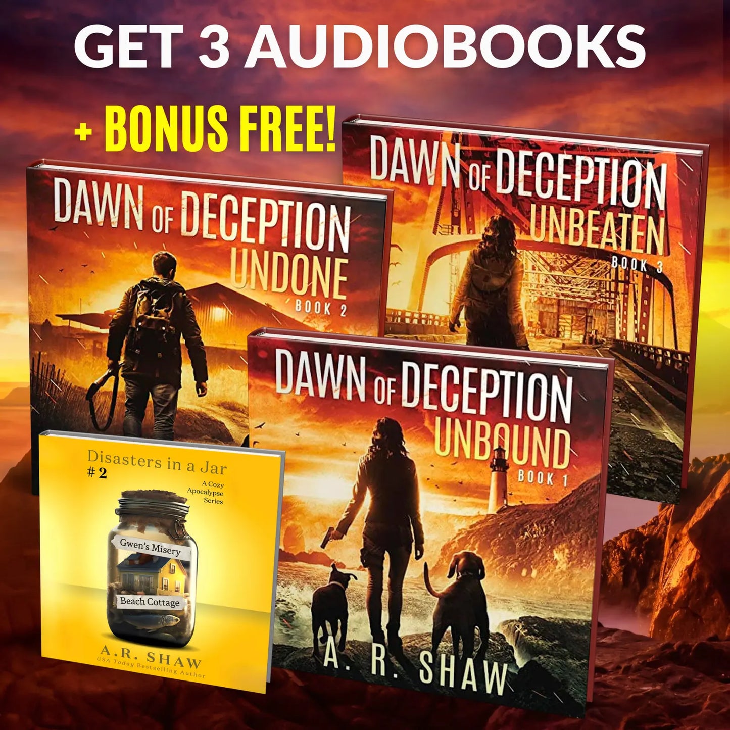 Get 3 Audiobooks + Bonus Free — Dawn of Deception