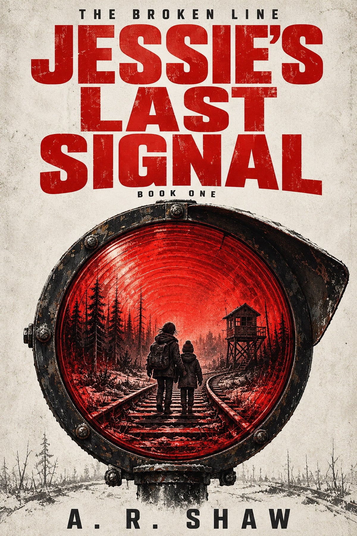Jessie’s Last Signal — The Broken Line, Book One by A. R. Shaw; red railway signal cover.