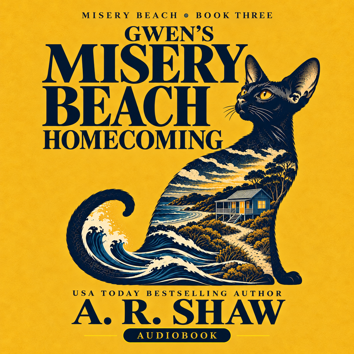 Gwen’s Misery Beach Homecoming — Book Three audiobook cover by A. R. Shaw
