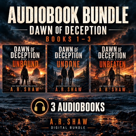 Dawn of Deception Books 1–3 audiobook bundle by A. R. Shaw: Unbound, Undone and Unbeaten