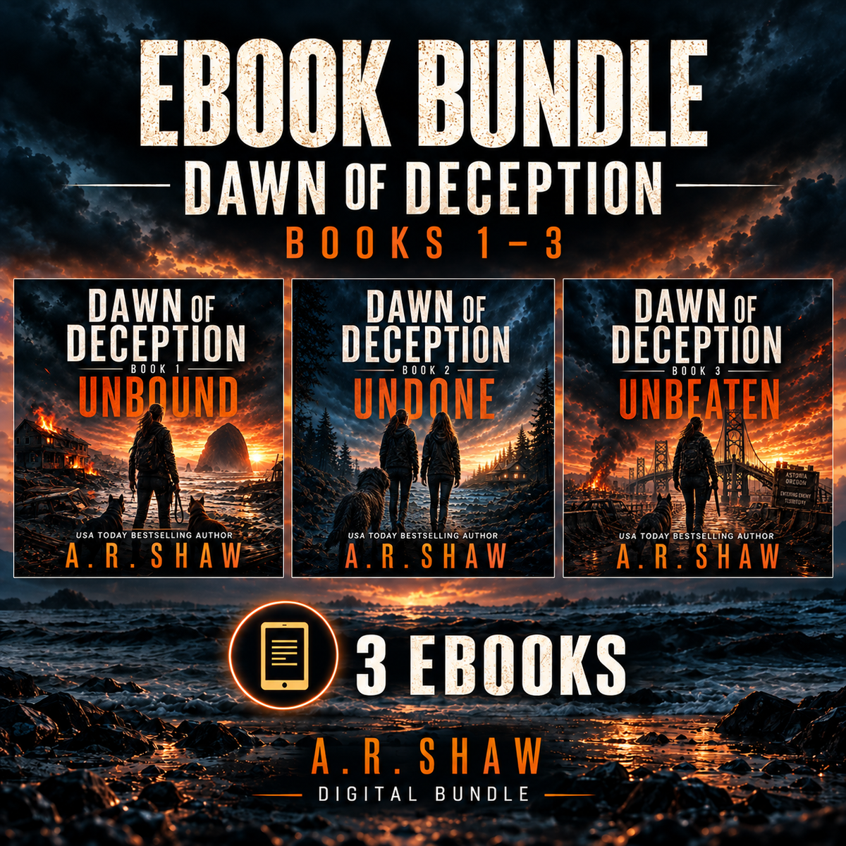 Dawn of Deception Books 1–3 ebook bundle by A. R. Shaw: Unbound, Undone and Unbeaten