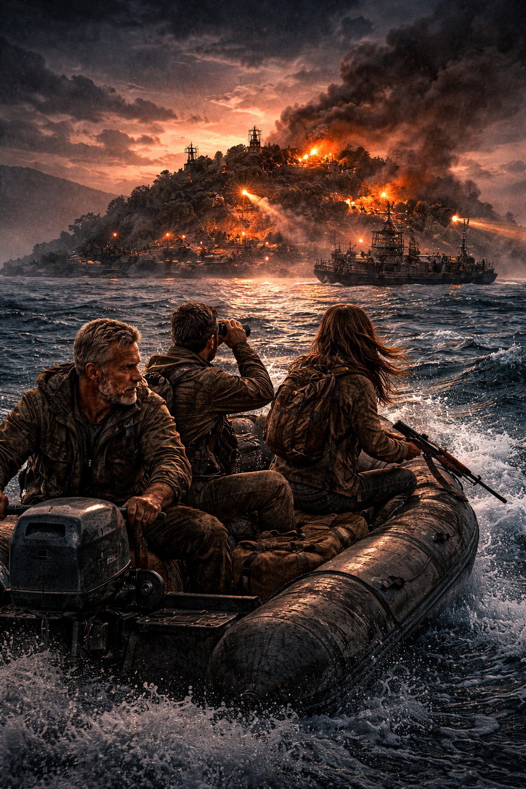 Graham’s Resolution Book 10 The Distant Promise supporting image of three people in a boat near Orcas Island, Washington.