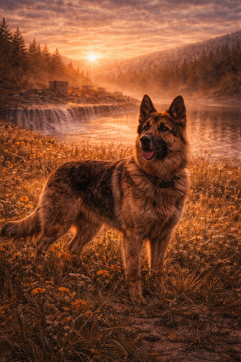 Sheriff the dog from Graham’s Resolution book 8 standing in a field